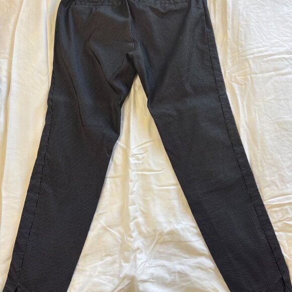 New York & Company Pinstripe Pull-On Ankle Pants – Black & White, Size S - Picture 3 of 6